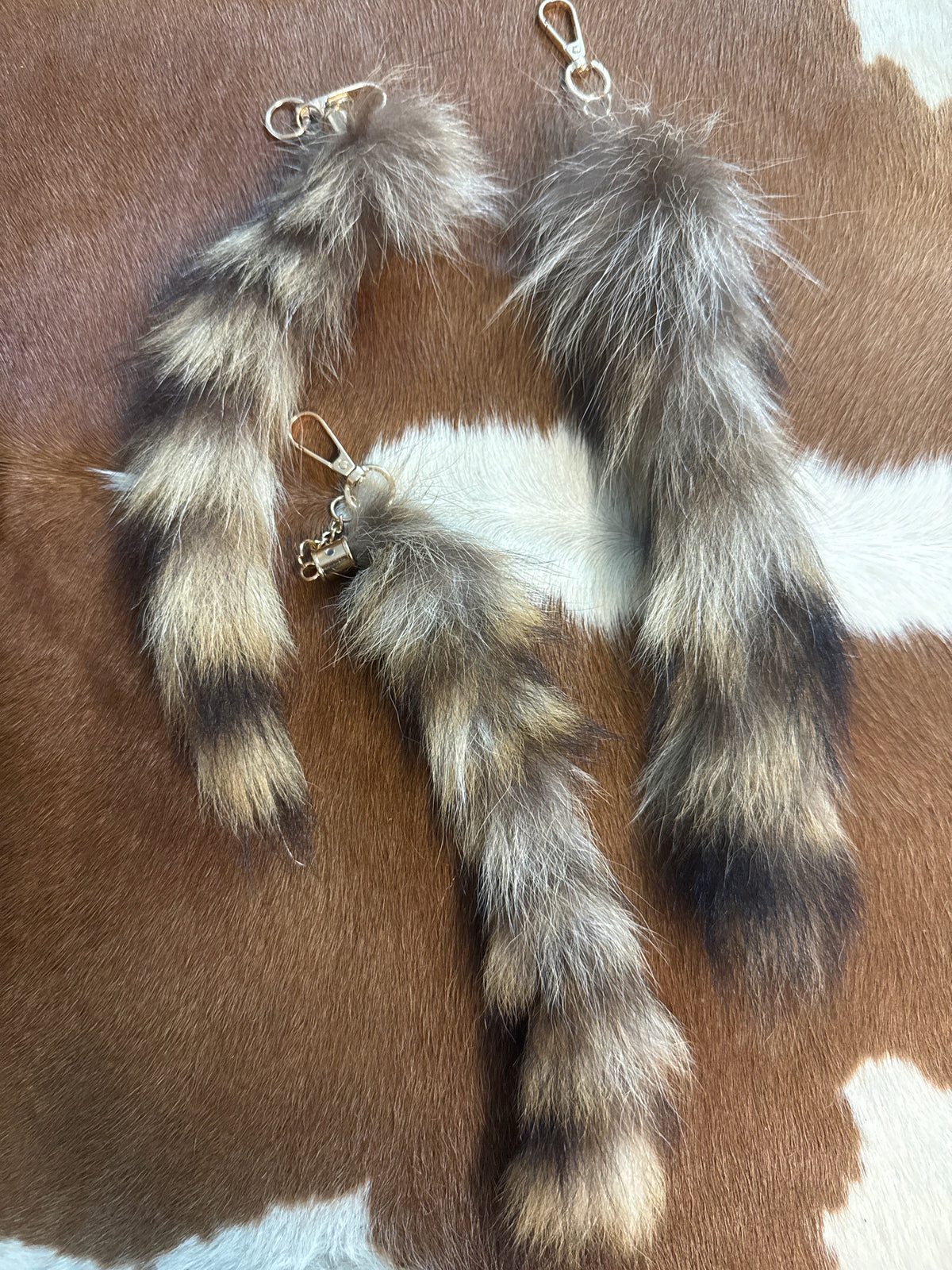 Taxidermy Raccoon Tail Keychain