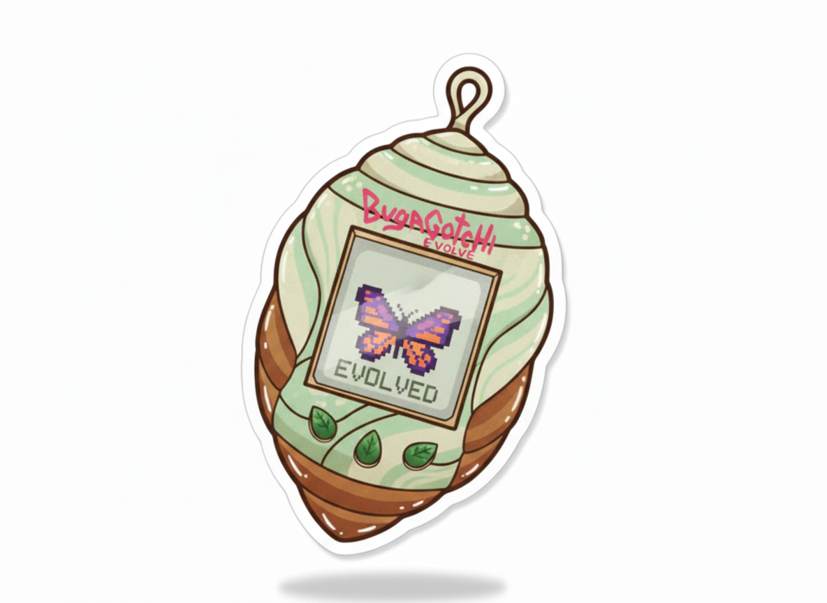 Tamabug Die Cut Sticker - Cocoon - Pumpkin Cat Collectables