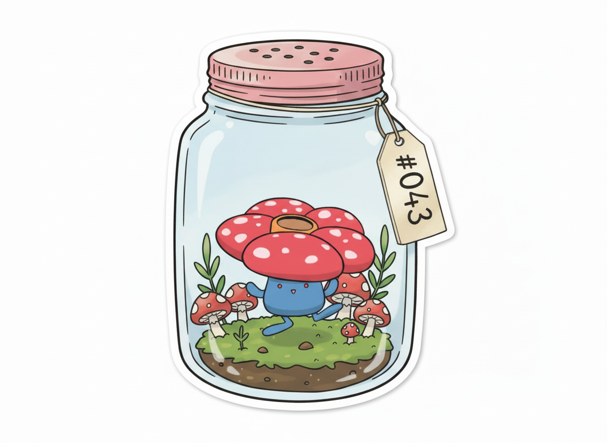 PokeBug Die Cut Sticker - Vileplume - Pumpkin Cat Collectables