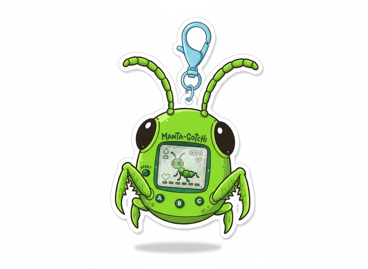 Tamabug Die Cut Sticker - Mantis - Pumpkin Cat Collectables