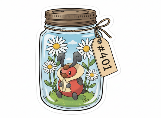 PokeBug Die Cut Sticker - Kricketot - Pumpkin Cat Collectables