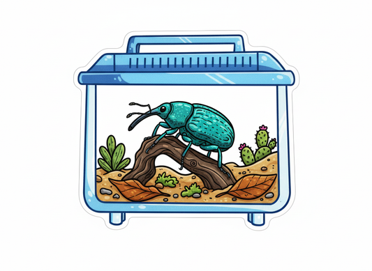 Bug Terrarium Die Cut Sticker - Weevil - Pumpkin Cat Collectables