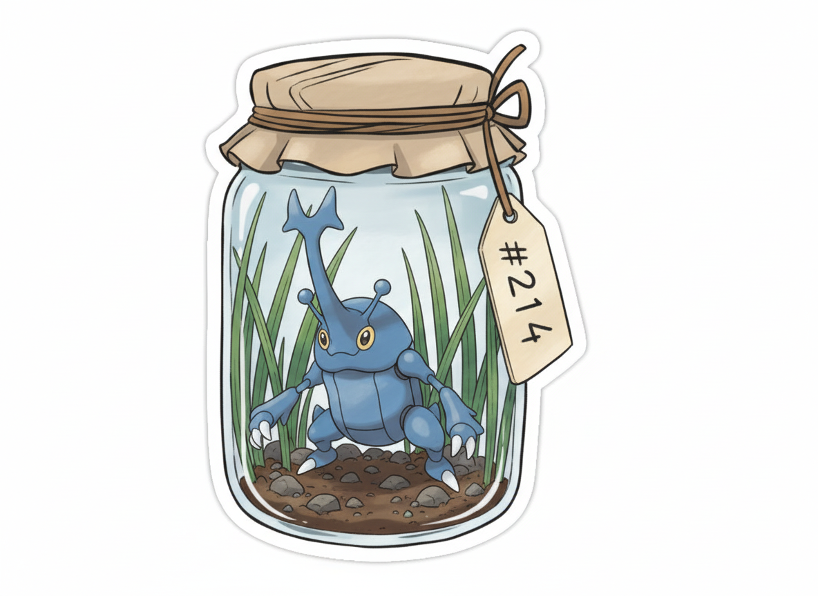 PokeBug Die Cut Sticker - Heracross - Pumpkin Cat Collectables