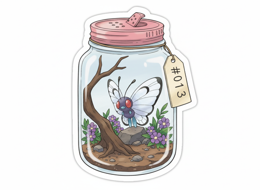 PokeBug Die Cut Sticker - Butterfree - Pumpkin Cat Collectables