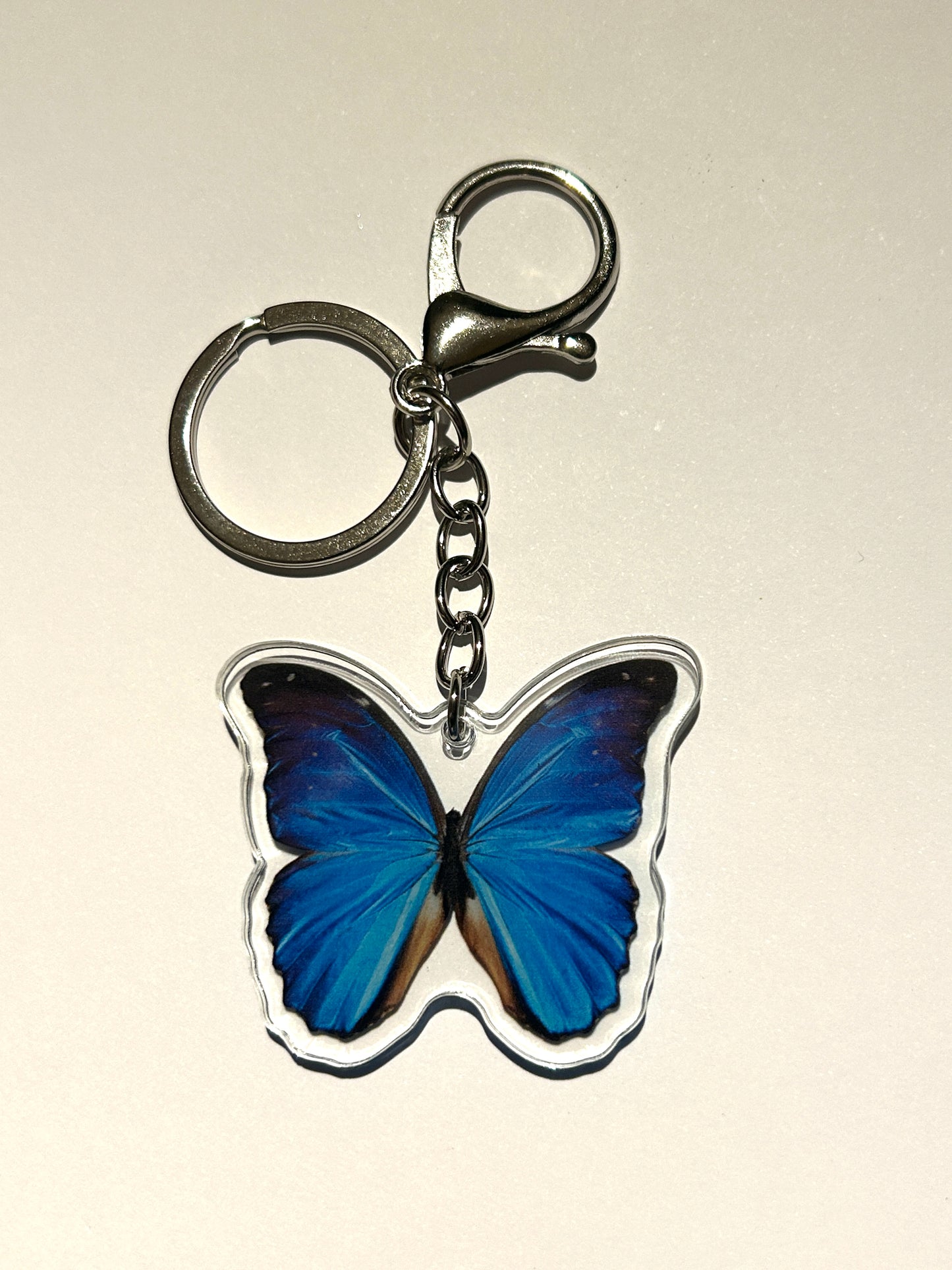 Morpho Butterfly Acrylic Keychain