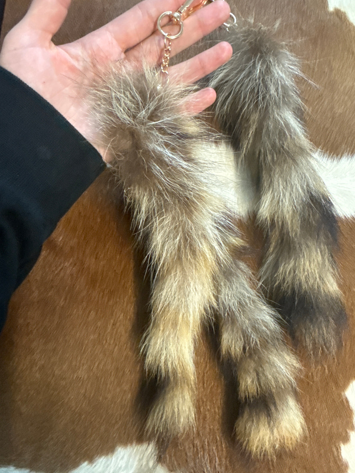 Taxidermy Raccoon Tail Keychain