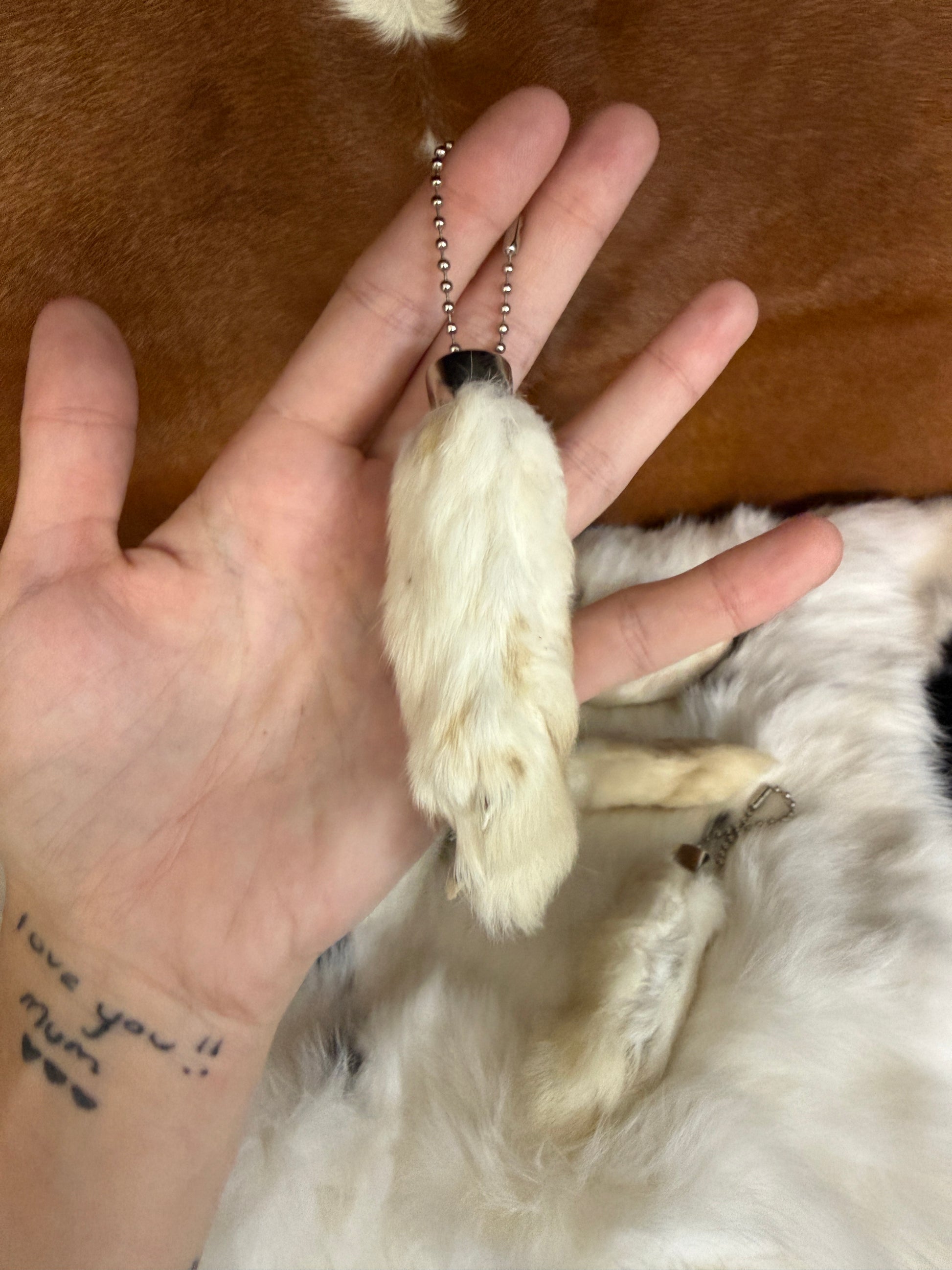 Rabbit Foot Keychain - Pumpkin Cat Collectables