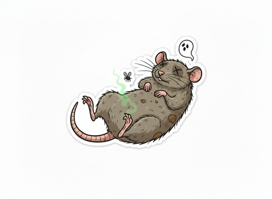 Die Cut Sticker - Dead Rat - Pumpkin Cat Collectables
