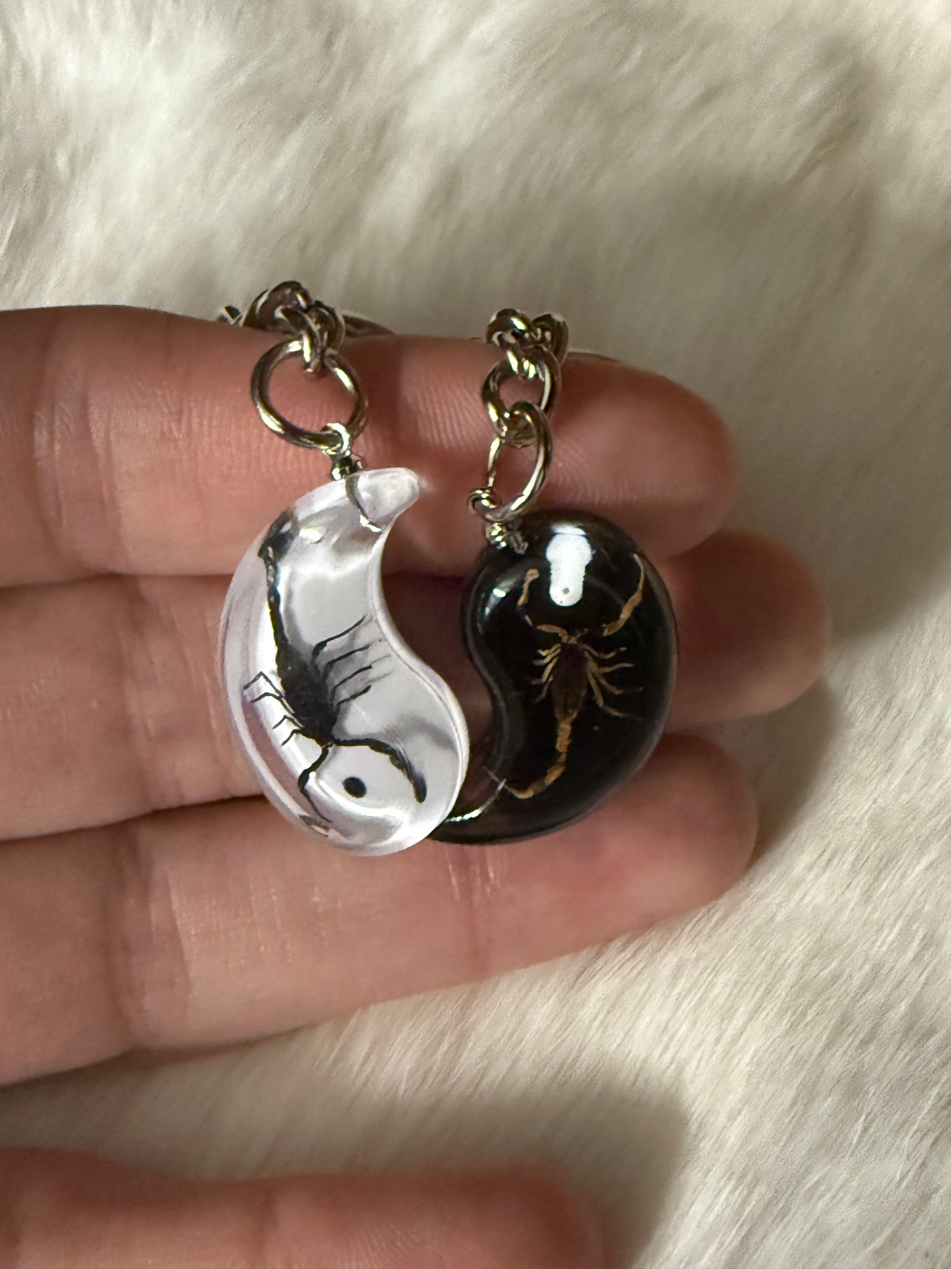 Ying and Yang Scorpion Keychain set - Pumpkin Cat Collectables