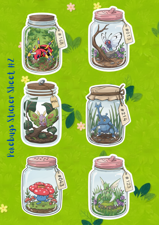 PokeBugs Sticker Sheet A - Pumpkin Cat Collectables