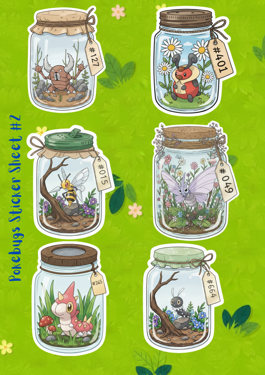 PokeBugs Sticker Sheet B - Pumpkin Cat Collectables