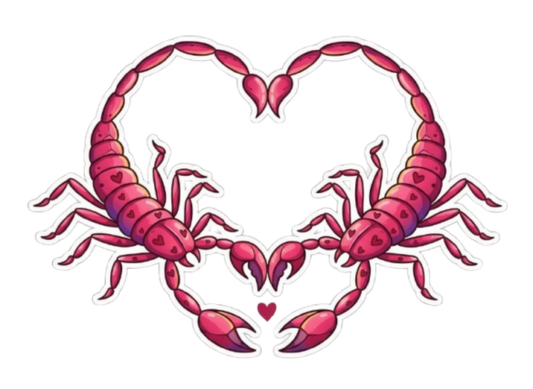 Die Cut Sticker - Scorpion Heart - Pumpkin Cat Collectables