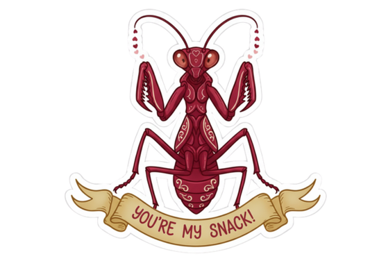 Die Cut Sticker - You're My Snack Mantis - Pumpkin Cat Collectables