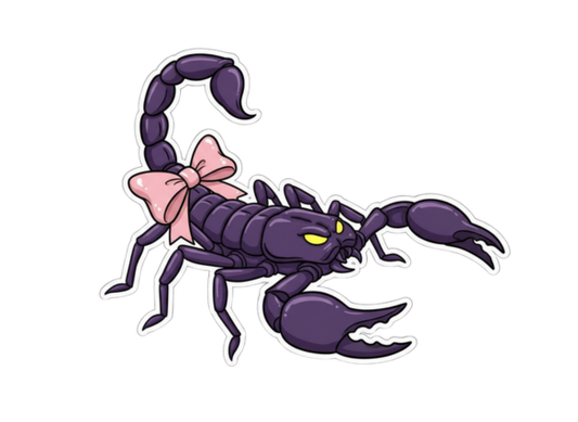 Die Cut Sticker - Bow Scorpion - Pumpkin Cat Collectables
