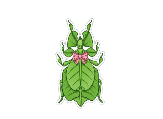Die Cut Sticker - Bow Leaf Insect - Pumpkin Cat Collectables