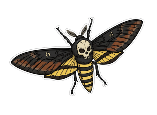 Die Cut Sticker - Death Head Moth - Pumpkin Cat Collectables