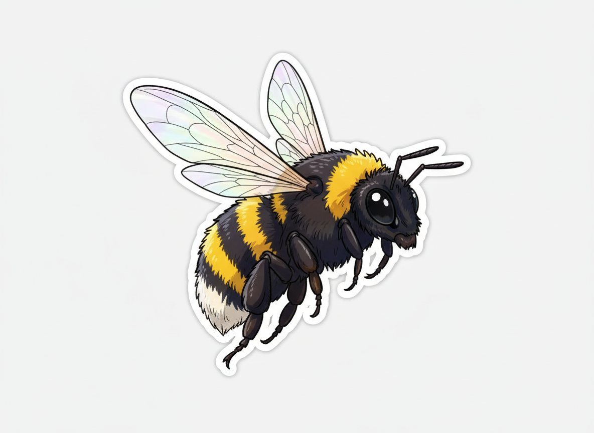 Die Cut Sticker - Bee - Pumpkin Cat Collectables