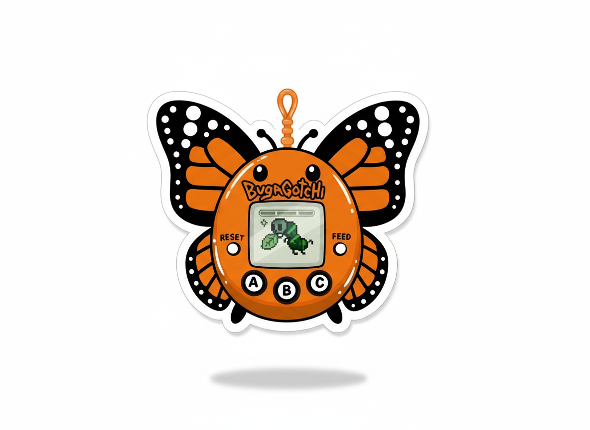 Tamabug Die Cut Sticker - Monarch Butterfly - Pumpkin Cat Collectables