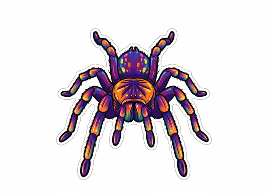 Die Cut Sticker - Rainbow Tarantula - Pumpkin Cat Collectables
