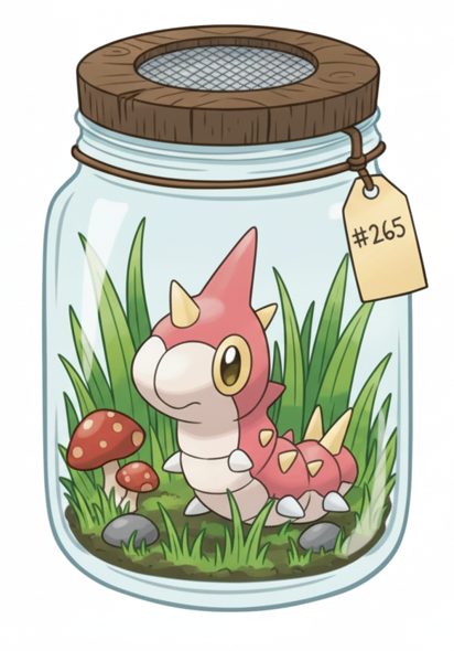 PokeBug Die Cut Sticker - Wurmple - Pumpkin Cat Collectables